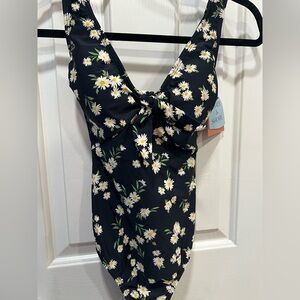 Shade & Shore Daisy Swimsuit with Front Tie Size XS NWT